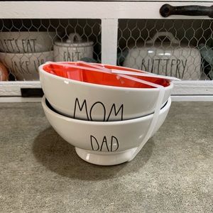 Rae Dunn mom and dad bowls.